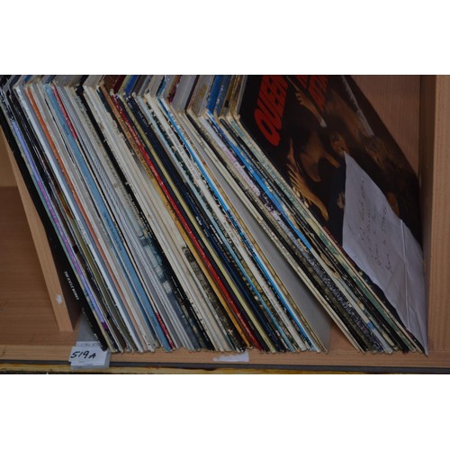 519A - Approximately 50 rock albums and15 x 12 inch singles, inc Queen, Doors, Bowie, The Rolling Stones, e... 