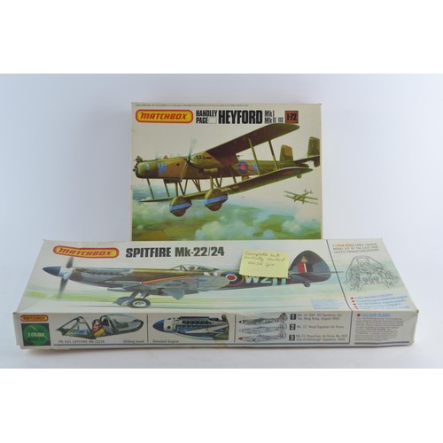 595 - Matchbox Spitfire Mk-22/24 1:32 scale (boxed complete but build started) Matchbox Handley Page ... 