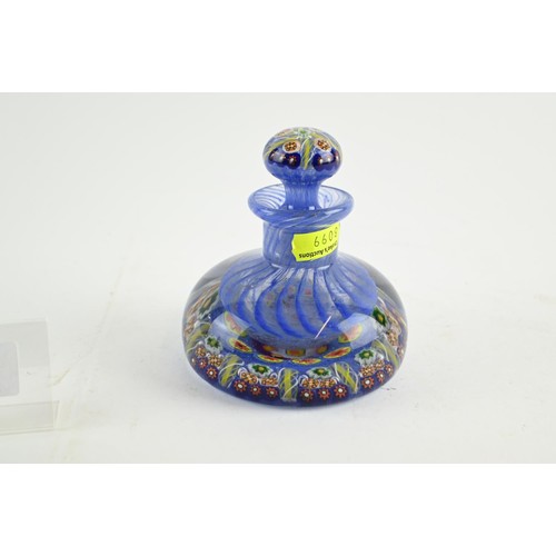 605 - A Stourbridge style millefiori scent bottle ht. 105mm