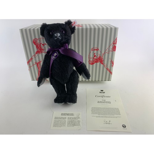 576A - Steiff Queen Elizabeth II Memorial bear No. 2987, black mohair, 30cm height, limited to 25,000 piece... 