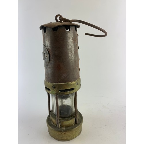 468B - Vintage minors Davey lamp Thomas & Williams Ltd H26.5cm along with vintage cycle oil lamp