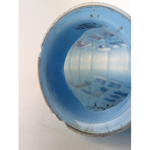 597 - A blue Super Shell glass petrol pump globe, circa 1960's, in good condition, stamped inside 'Propert... 