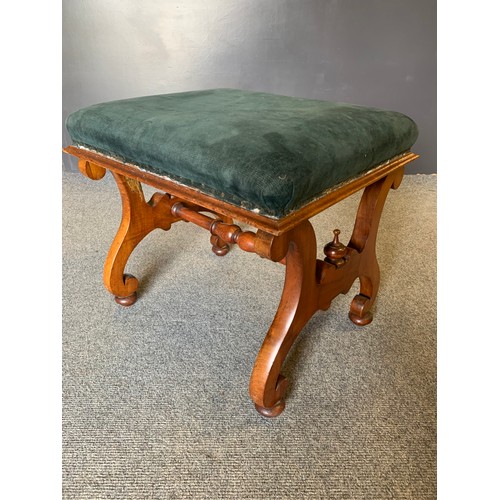 518A - Green seated piano stool W47cm x D50cm x H52cm