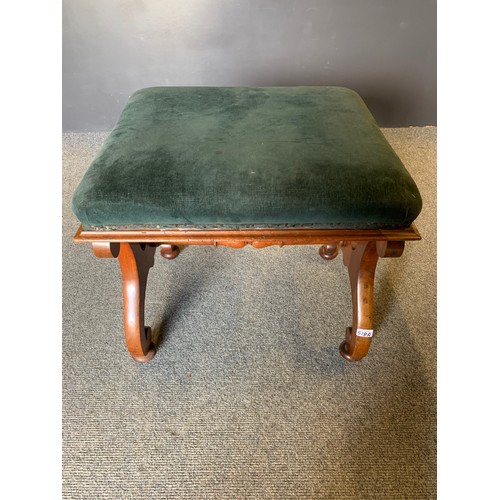 518A - Green seated piano stool W47cm x D50cm x H52cm