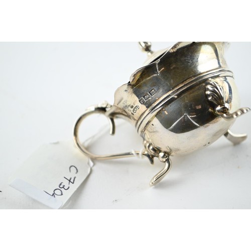 327A - Victorian silver glass lined mustard pot with spoon and three silver napkin rings, various maker's a... 