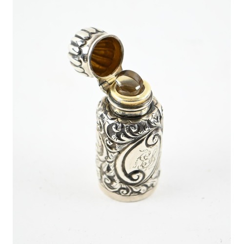 353A - Silver mounted miniature perfume bottle, Arthur Willmore Pennington, Birmingham date mark rubbe... 