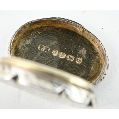 373A - Victorian silver vinaigrette, Frederick Marson, Birmingham 1871, the hinged lid opening to reve... 