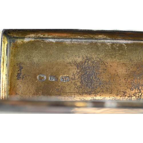 374B - Victorian silver engine-turned snuff box, Edward Smith, Birmingham 1845, initialled to cover, 7.5cm ... 