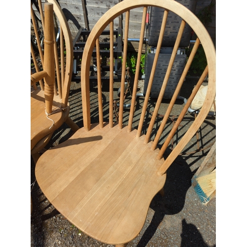 231 - Set of 4 hoop back beechwood kitchen chairs