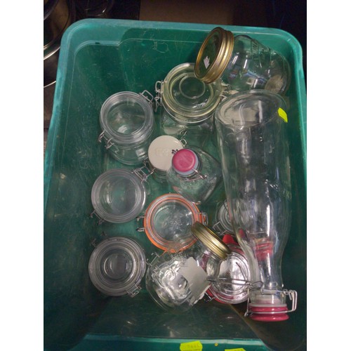 139 - Kilner jars & bottles plus others