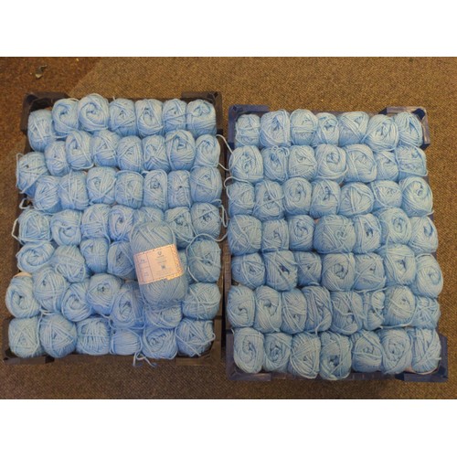 292 - 2 trays of blue yarn (25g balls) Approx. 100 balls