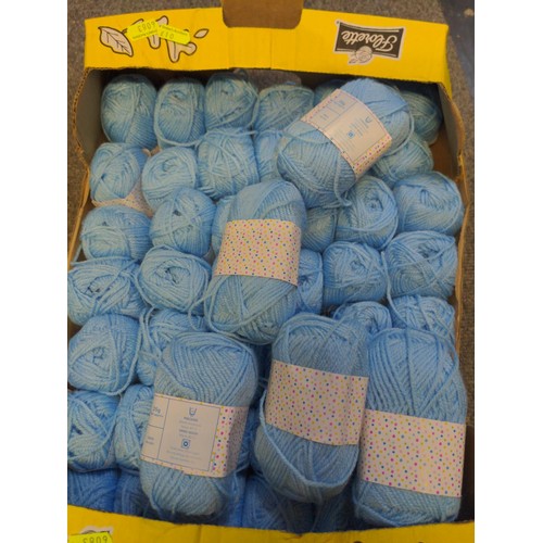 294 - 150 x 25gm balls of baby blue acrylic yarn