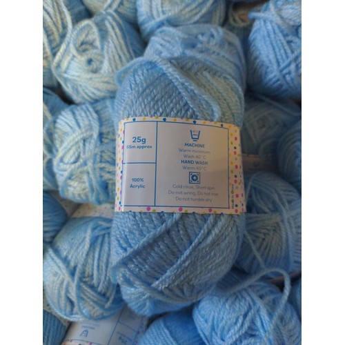 295 - 100 x 25gms of Baby blue acrylic yarn