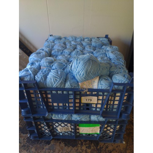 301 - 2 trays of blue yarn (25g balls) Approx. 100 balls