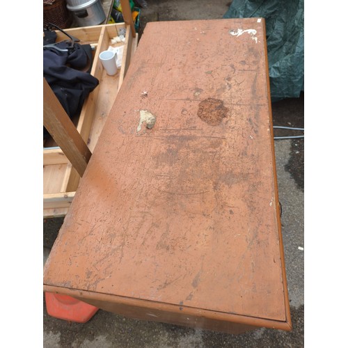 120A - Early C20 pine chest of drawers. Woodworm damaged but untreated, sold as project piece. Worm treatme... 