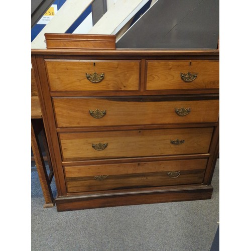 485 - Large two over three chest with brass drop handles (two drops missing) W122 x D50 X 112cm