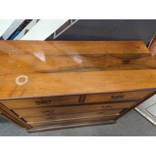 485 - Large two over three chest with brass drop handles (two drops missing) W122 x D50 X 112cm