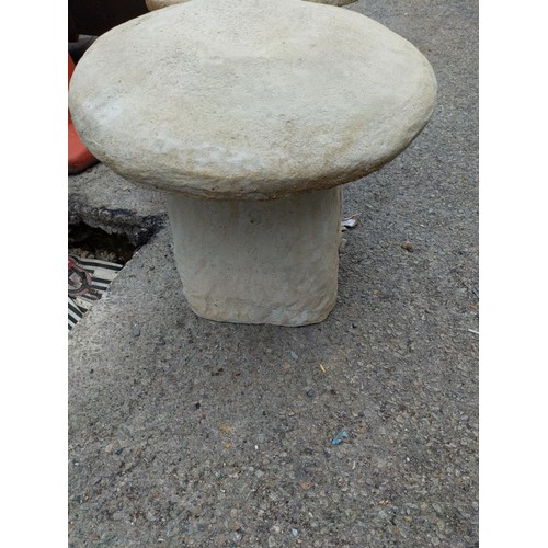 135 - concrete staddle stone D46cm x H42cm