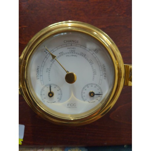 517 - Ships style wall clock & barometer