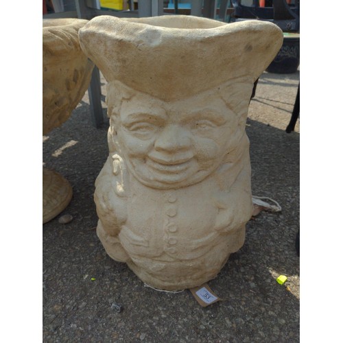 53 - Concrete toby jug style planter H43cm