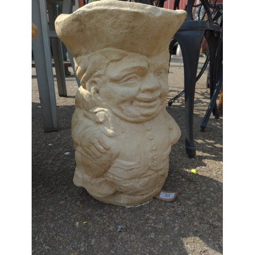 53 - Concrete toby jug style planter H43cm