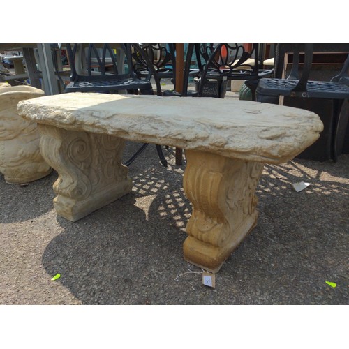 54 - Concrete 3 piece bench W100cm x D38cm x H43cm