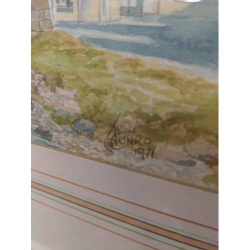 550 - Two watercolours of bridge & river scenes. 47cm x 39cm inclusive of frames.