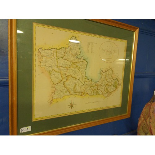 551A - 'A Map of Berkshire from the Beft. Authorities' 53 x 46cm