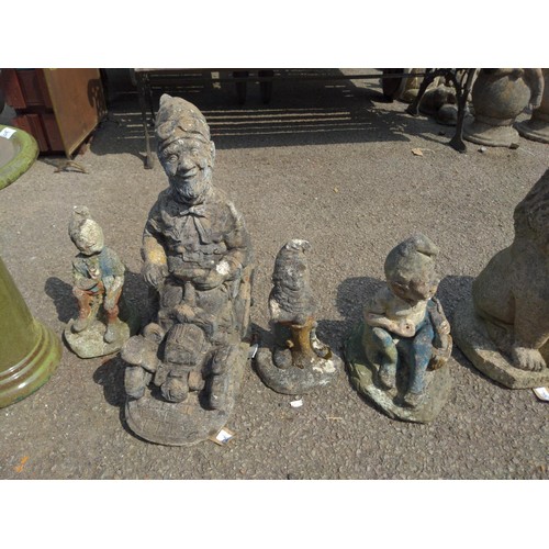 74 - 4 x concrete garden gnomes largest H51cm  