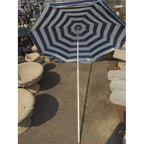 84 - Blue & white stripe parasol 