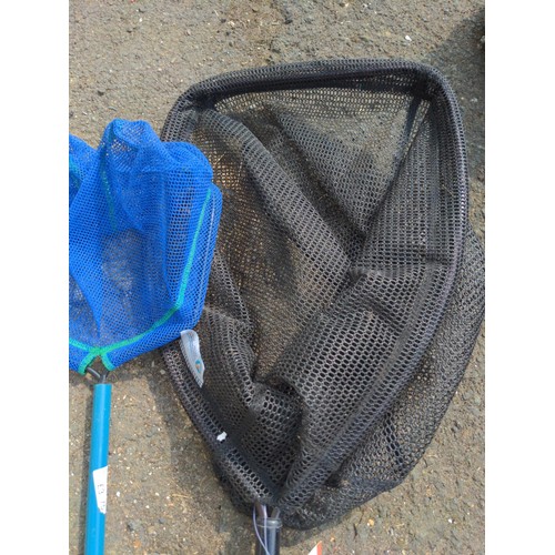 96 - Two fishing/pond nets one adjustable length 