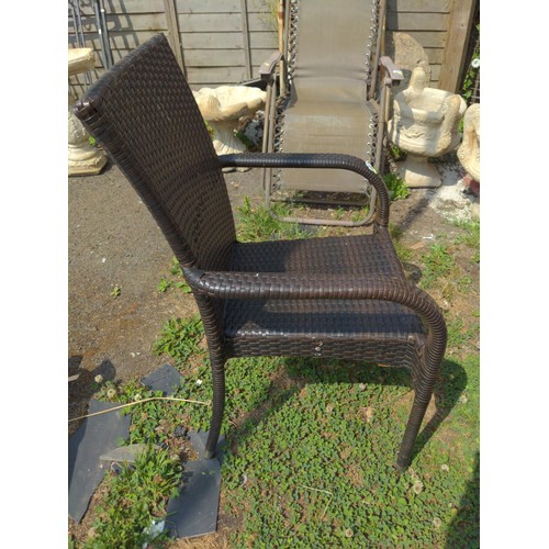 99 - set of six Rattan stacking garden chairs 