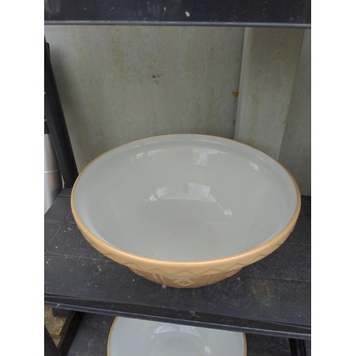 148 - 2 x large ceramic mixing bowls one with Mason Cash & Co to base