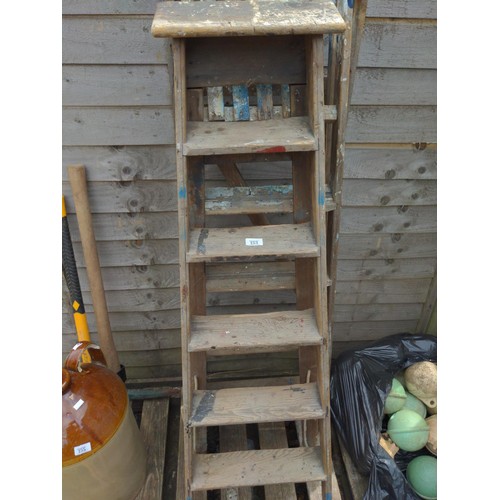 153 - 3 x wooden decorative step ladders 