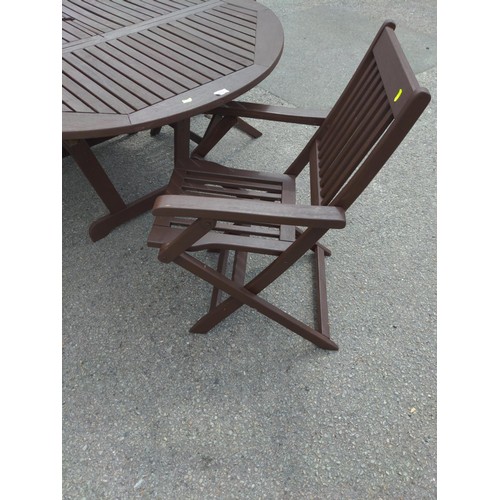 169 - Teak garden table with 4 chairs 