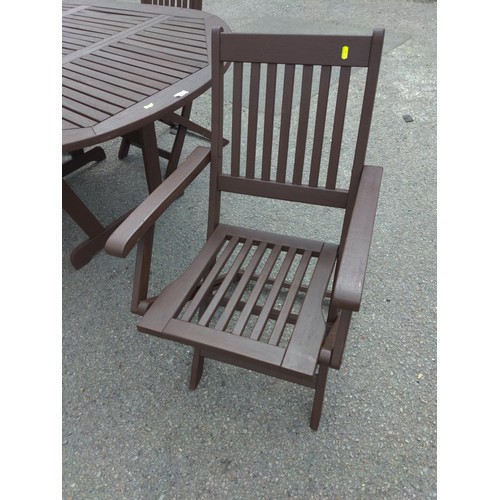 169 - Teak garden table with 4 chairs 