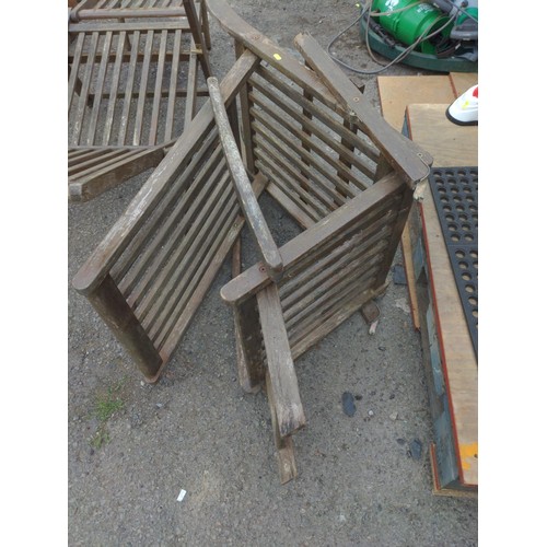 188 - 2 x teak steamer chairs AF