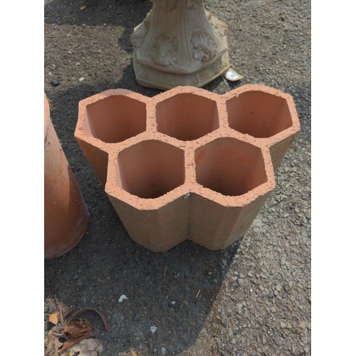 18 - terracotta pot planter + honeycomb terracotta planter