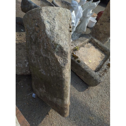 24 - Granite triangular milestone, Miles to plymouth W36cm x D33cm x H61cm