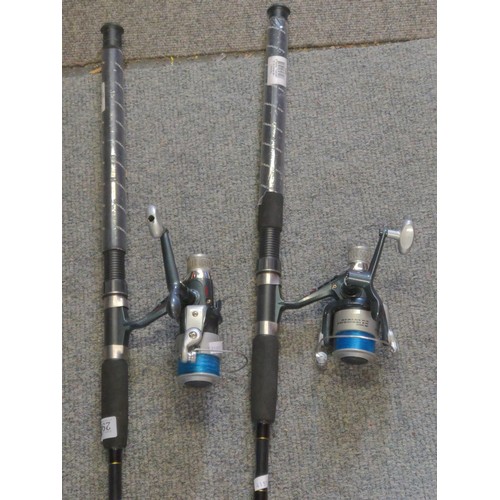 290 - 2 x Ron Thompson evo concept spin 210 composite spinning rods 7ft + 2 x Vigor RD 40 Reels & line