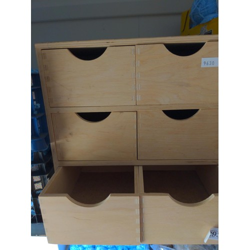 293 - 2 small 6 drawer wooden hobby storage units 