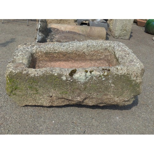 29 - Large rectangular granite trough L86cm x W42cm H28cm 