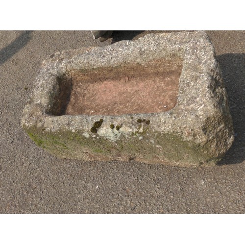 29 - Large rectangular granite trough L86cm x W42cm H28cm 