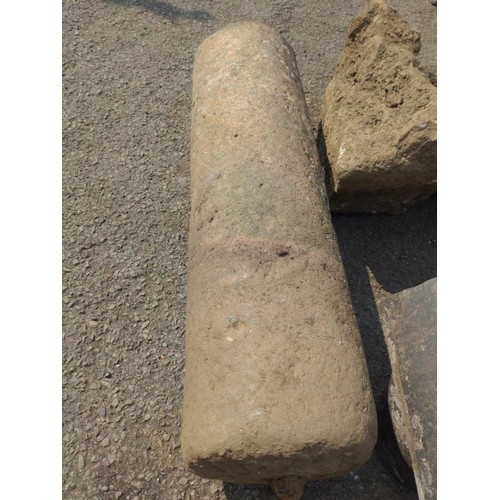 31 - Granite roller, Roller/pillar only L86cm x D23cm