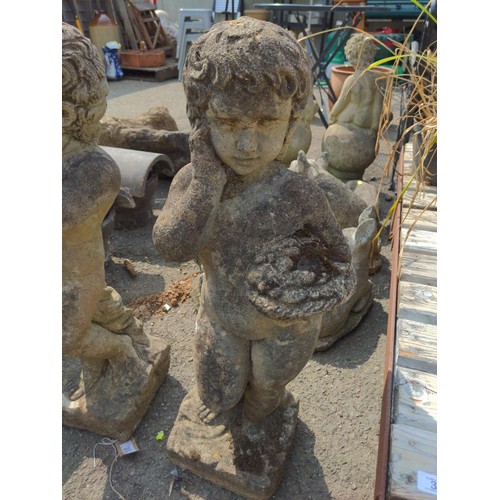 35 - Pair of concrete statues H71cm 