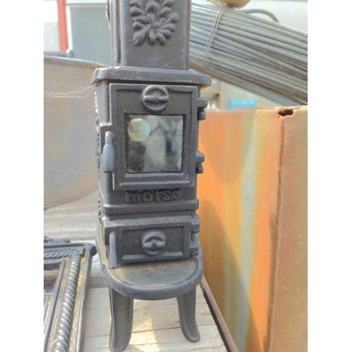 42 - 3 X model mini cast iron fireplaces maybe tealight holders Morso, Ballard & bailey. (Tallest W18... 