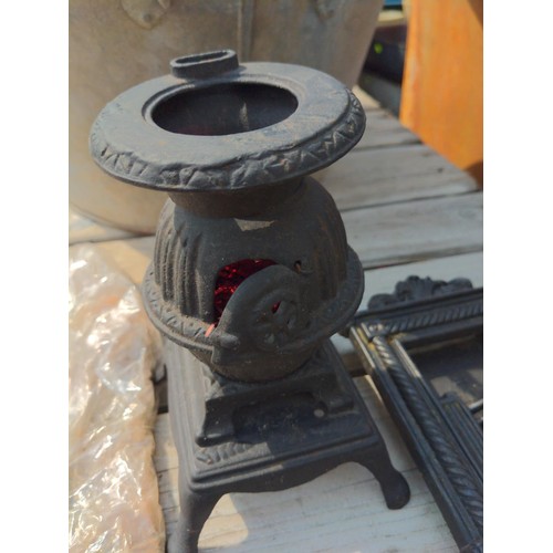 42 - 3 X model mini cast iron fireplaces maybe tealight holders Morso, Ballard & bailey. (Tallest W18... 