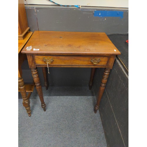 438 - Small mahogany single drawer side table W67 D43 75H