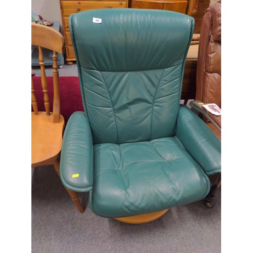 491 - Ekornes recliner chair with footstool