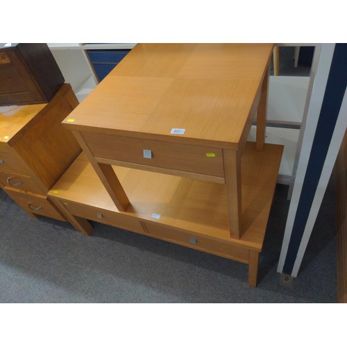 495 - Contemporary coffee table & occasional table. Matches lot 482